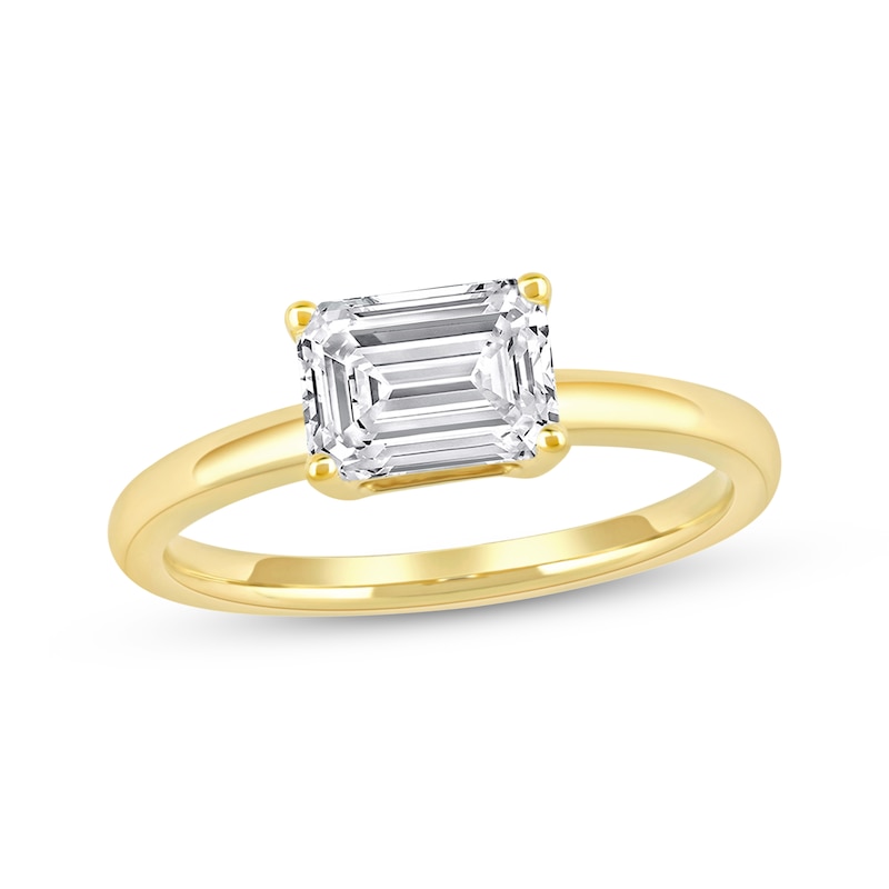 Main Image 1 of Now + Forever Lab-Grown Diamonds Emerald-Cut Solitaire Engagement Ring 1-1/2 ct tw 14K Yellow Gold (F/SI2)