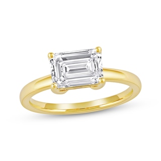Now + Forever Lab-Grown Diamonds Emerald-Cut Solitaire Engagement Ring 2 ct tw 14K Yellow Gold (F/SI2)