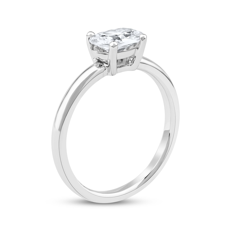 Main Image 2 of Now + Forever Lab-Grown Diamonds East West Oval-Cut Solitaire Engagement Ring 1 ct tw 14K White Gold (F/SI2)