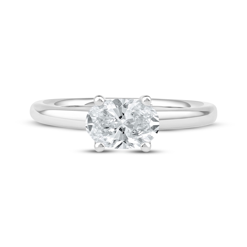 Main Image 3 of Now + Forever Lab-Grown Diamonds East West Oval-Cut Solitaire Engagement Ring 1 ct tw 14K White Gold (F/SI2)