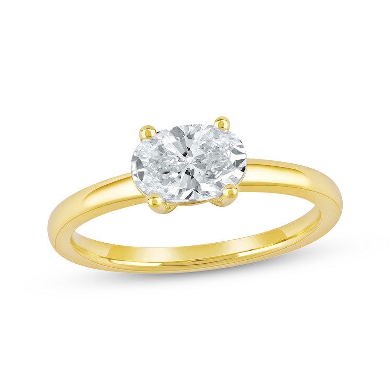 Main Image 1 of Now + Forever Lab-Grown Diamonds Oval-Cut Solitaire Engagement Ring 1 ct tw 14K Yellow Gold (F/SI2)