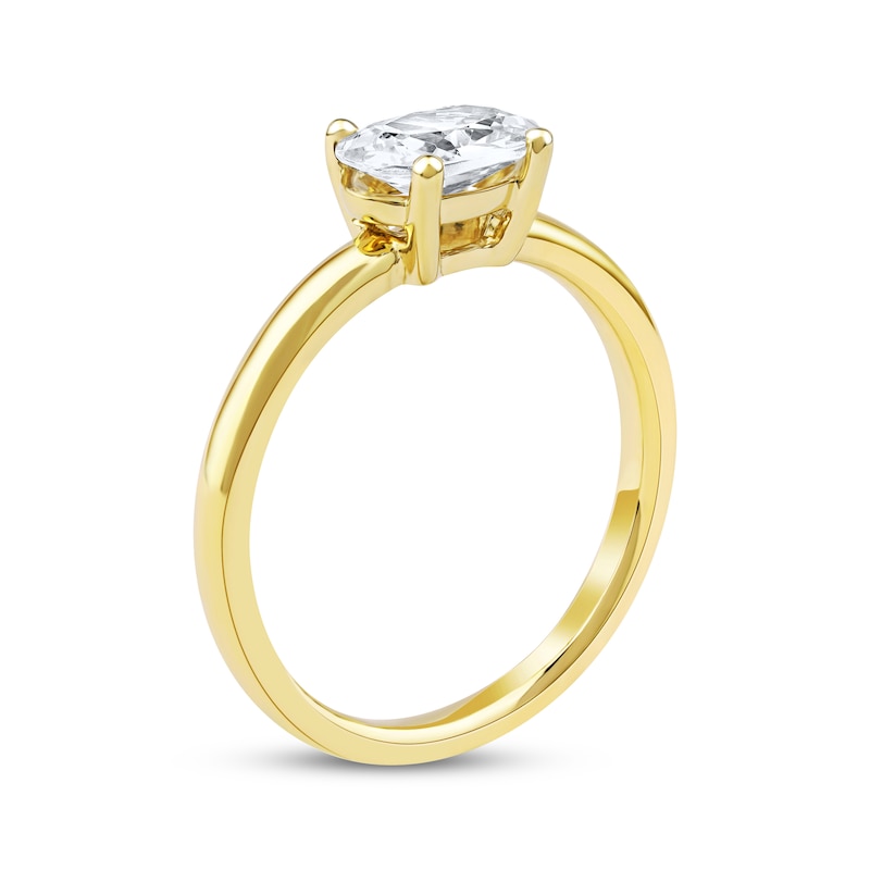 Main Image 2 of Now + Forever Lab-Grown Diamonds Oval-Cut Solitaire Engagement Ring 1 ct tw 14K Yellow Gold (F/SI2)
