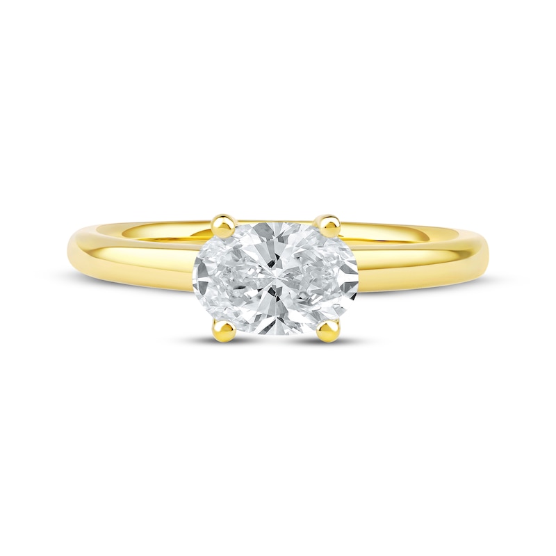 Main Image 3 of Now + Forever Lab-Grown Diamonds Oval-Cut Solitaire Engagement Ring 1 ct tw 14K Yellow Gold (F/SI2)