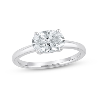 Now + Forever Lab-Grown Diamonds Oval-Cut Solitaire Engagement Ring 1-1/2 ct tw 14K White Gold (F/SI2)