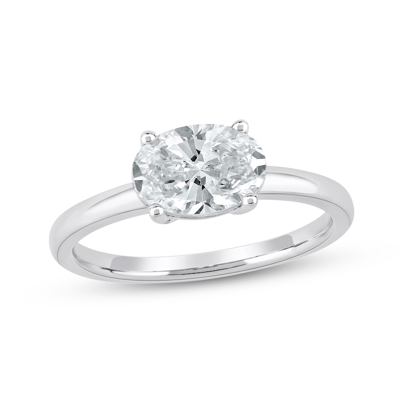 Main Image 1 of Now + Forever Lab-Grown Diamonds Oval-Cut Solitaire Engagement Ring 1-1/2 ct tw 14K White Gold (F/SI2)