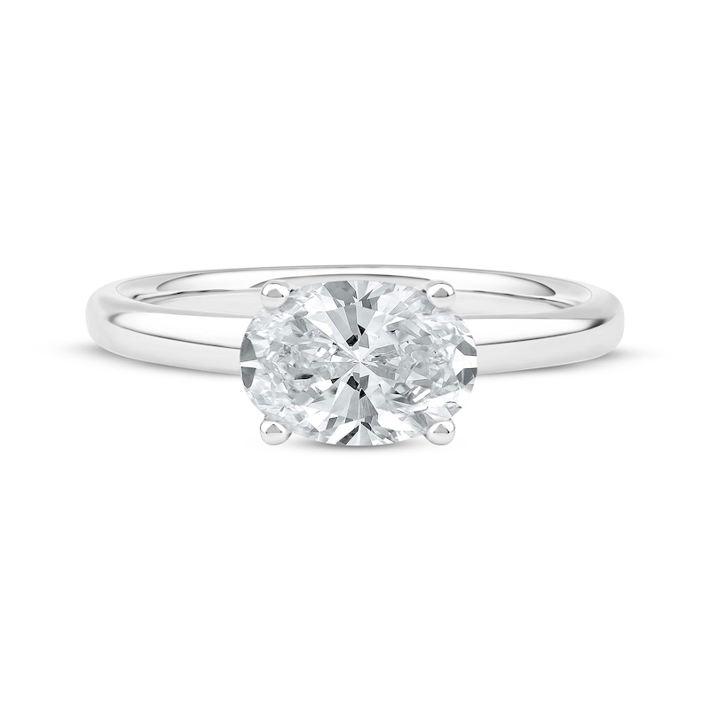 Main Image 3 of Now + Forever Lab-Grown Diamonds Oval-Cut Solitaire Engagement Ring 1-1/2 ct tw 14K White Gold (F/SI2)