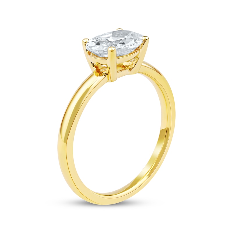 Main Image 2 of Now + Forever Lab-Grown Diamonds Oval-Cut Solitaire Engagement Ring 1-1/2 ct tw 14K Yellow Gold (F/SI2)