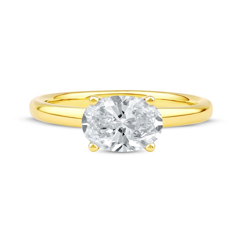 Main Image 3 of Now + Forever Lab-Grown Diamonds Oval-Cut Solitaire Engagement Ring 1-1/2 ct tw 14K Yellow Gold (F/SI2)