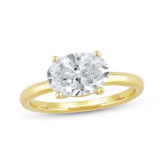 Now + Forever Lab-Grown Diamonds Oval-Cut Solitaire Engagement Ring 2 ct tw 14K Yellow Gold (F/SI2)