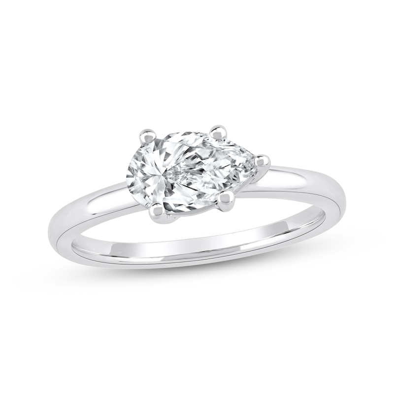 Main Image 1 of Now + Forever Lab-Grown Diamonds East West Pear-Shaped Solitaire Engagement Ring 1 ct tw 14K White Gold (F/SI2)