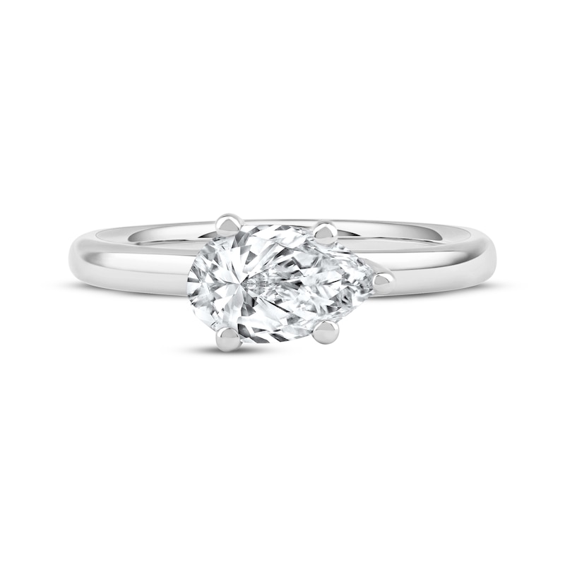 Main Image 3 of Now + Forever Lab-Grown Diamonds East West Pear-Shaped Solitaire Engagement Ring 1 ct tw 14K White Gold (F/SI2)