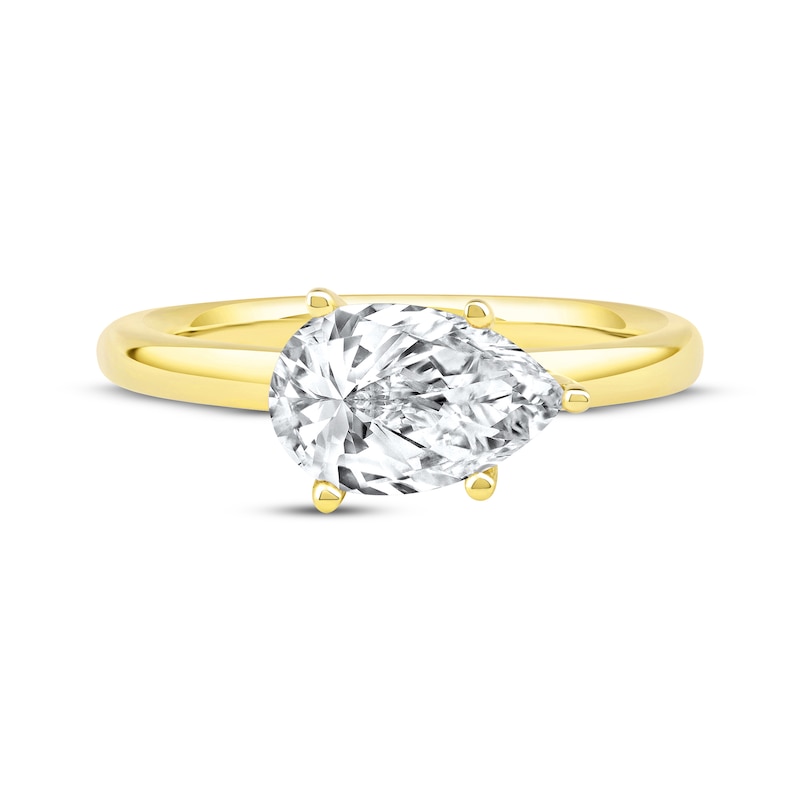 Main Image 3 of Now + Forever Lab-Grown Diamonds Pear-Shaped Solitaire Engagement Ring 1-1/2 ct tw 14K Yellow Gold (F/SI2)