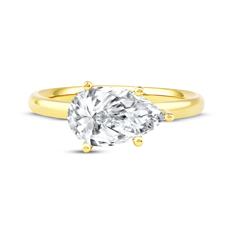 Main Image 3 of Now + Forever Lab-Grown Diamonds Pear-Shaped Solitaire Engagement Ring 2 ct tw 14K Yellow Gold (F/SI2)