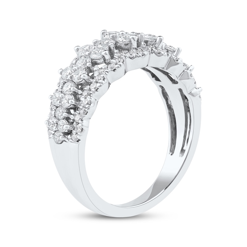 Main Image 2 of Now + Forever Lab-Grown Diamonds Scalloped Anniversary Ring 1-1/4 ct tw 14K White Gold