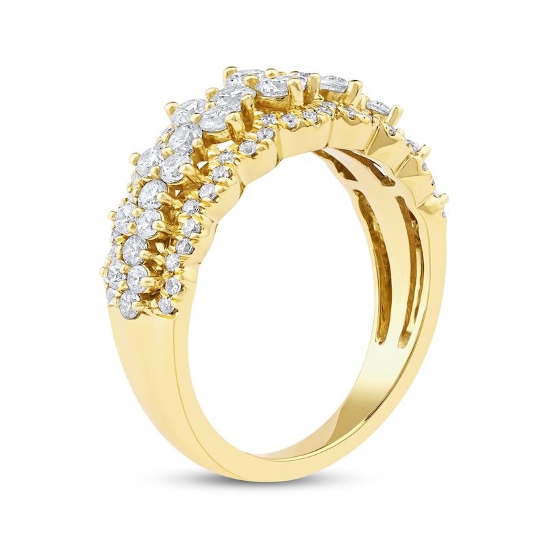 Main Image 2 of Now + Forever Lab-Grown Diamonds Scalloped Anniversary Ring 1-1/4 ct tw 14K Yellow Gold