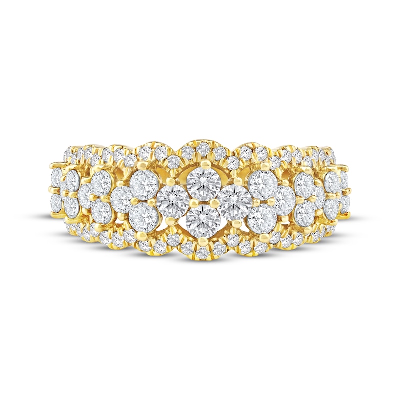 Main Image 3 of Now + Forever Lab-Grown Diamonds Scalloped Anniversary Ring 1-1/4 ct tw 14K Yellow Gold