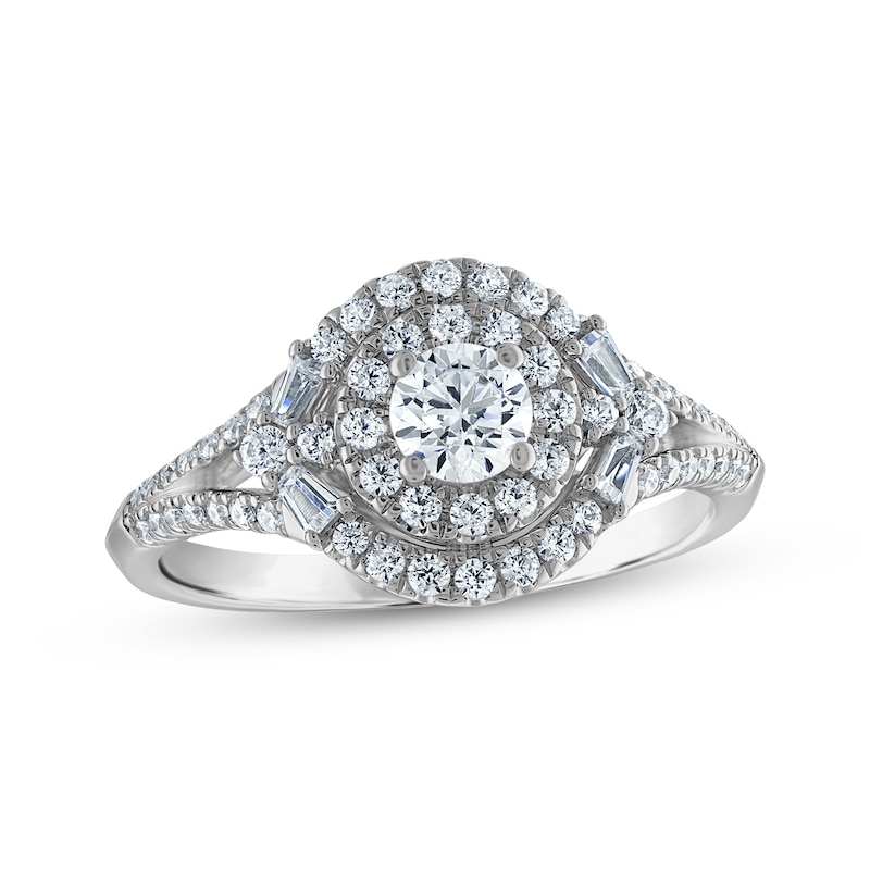 Main Image 1 of Now + Forever Round-Cut Diamond Halo Engagement Ring 3/4 ct tw 14K White Gold