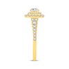 Thumbnail Image 2 of Now + Forever Princess-Cut Diamond Cushion Double Halo Engagement Ring 1 ct tw 14K Yellow Gold