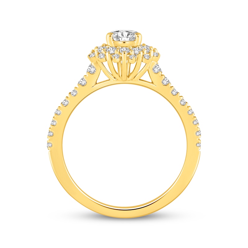 Main Image 3 of Now + Forever Diamond Starburst Halo Engagement Ring 7/8 ct tw 14K Yellow Gold