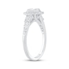 Thumbnail Image 2 of Now + Forever Baguette & Round-Cut Multi-Diamond Halo Engagement Ring 1/2 ct tw 14K White Gold