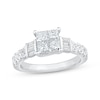 Thumbnail Image 1 of Now + Forever Princess-Cut Quad Diamond Engagement Ring 1-3/8 ct tw 14K White Gold