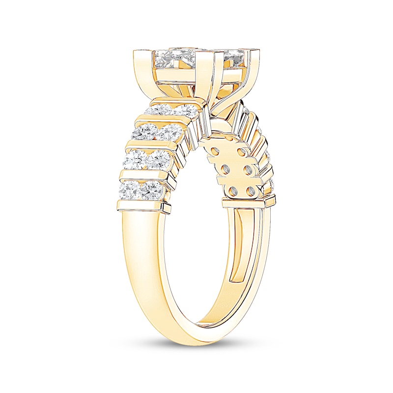 Main Image 2 of Now + Forever Princess-Cut Diamond Quad Engagement Ring 2 ct tw 14K Yellow Gold