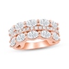 Thumbnail Image 1 of Now + Forever Lab-Grown Diamonds Oval & Round-Cut Three-Row Anniversary Ring 2-3/4 ct tw 14K Rose Gold
