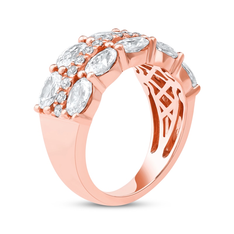 Main Image 2 of Now + Forever Lab-Grown Diamonds Oval & Round-Cut Three-Row Anniversary Ring 2-3/4 ct tw 14K Rose Gold