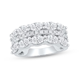 Now + Forever Lab-Grown Diamonds Oval & Round-Cut Anniversary Ring 2-3/4 ct tw 14K White Gold