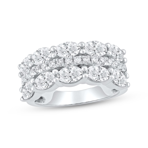 Now + Forever Lab-Grown Diamonds Oval & Round-Cut Anniversary Ring 2-3/4 ct tw 14K White Gold