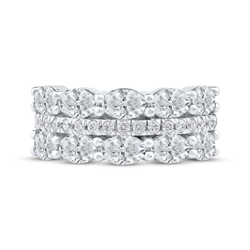 Main Image 3 of Now + Forever Lab-Grown Diamonds Oval & Round-Cut Anniversary Ring 2-3/4 ct tw 14K White Gold