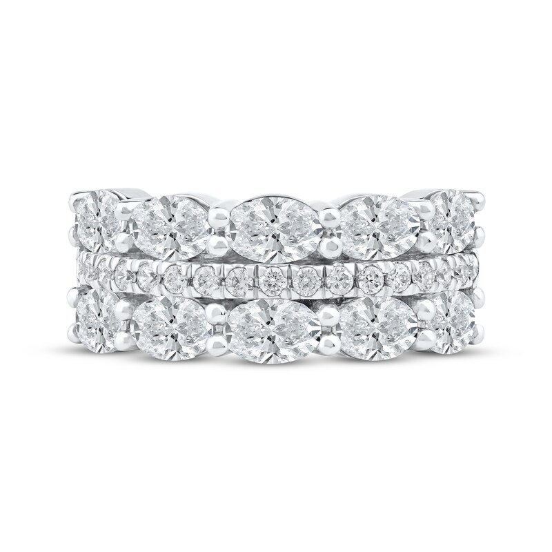 Lab-Created Diamonds by KAY Oval & Round-Cut Anniversary Ring 2-3/4 ct tw 14K White Gold