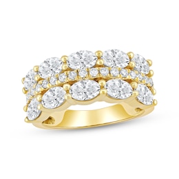 Now + Forever Lab-Grown Diamonds Oval & Round-Cut Anniversary Ring 2-3/4 ct tw 14K Yellow Gold