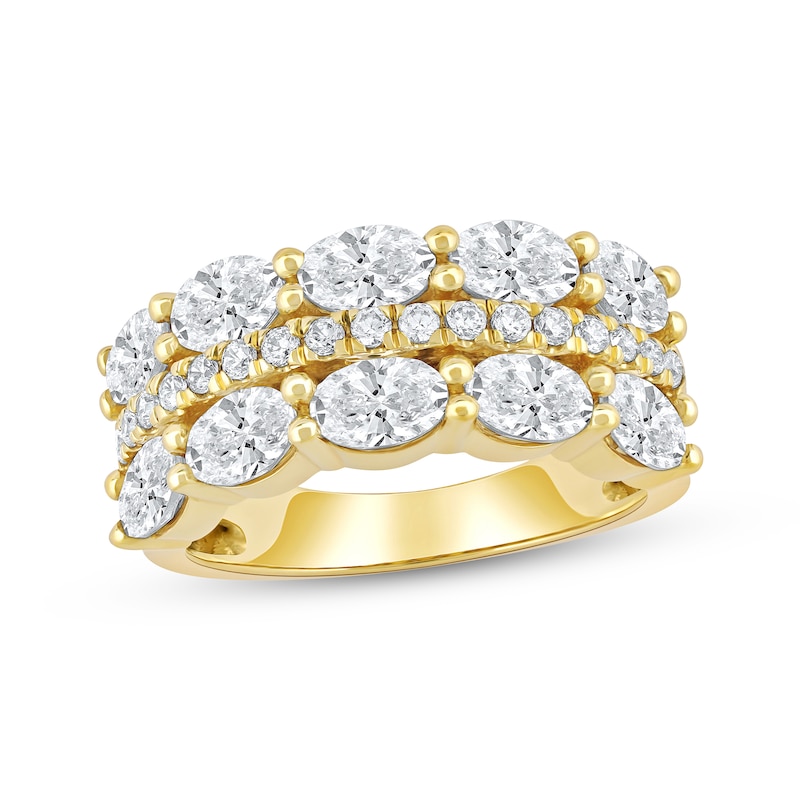 Main Image 1 of Now + Forever Lab-Grown Diamonds Oval & Round-Cut Anniversary Ring 2-3/4 ct tw 14K Yellow Gold