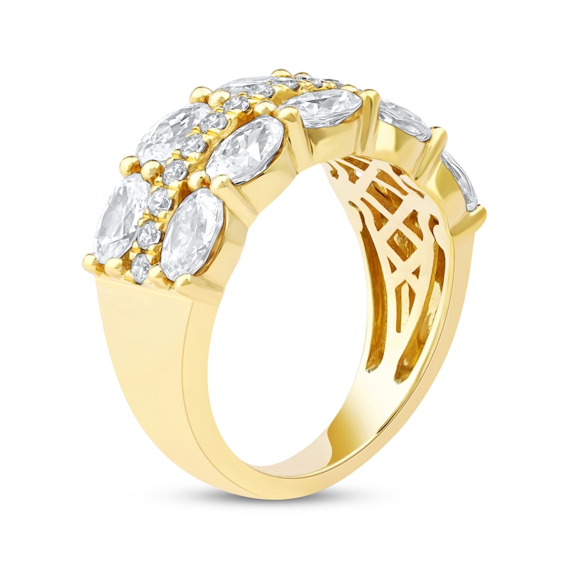 Main Image 2 of Now + Forever Lab-Grown Diamonds Oval & Round-Cut Anniversary Ring 2-3/4 ct tw 14K Yellow Gold