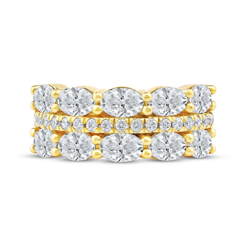 Main Image 3 of Now + Forever Lab-Grown Diamonds Oval & Round-Cut Anniversary Ring 2-3/4 ct tw 14K Yellow Gold