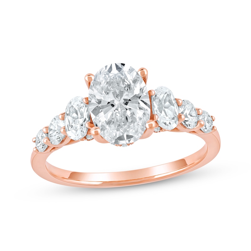 Main Image 1 of Now + Forever Lab-Grown Diamonds Oval-Cut Engagement Ring 2-1/4 ct tw 14K Rose Gold