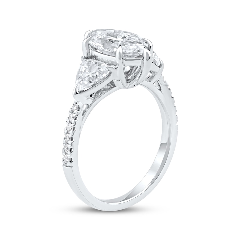 Main Image 2 of Memories Moments Magic Lab-Grown Diamonds Marquise & Trillion-Cut Three-Stone Engagement Ring 3-1/3 ct tw 14K White Gold