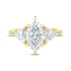 Thumbnail Image 3 of Memories Moments Magic Lab-Grown Diamonds Marquise & Trillion-Cut Three-Stone Engagement Ring 3-1/3 ct tw 14K Yellow Gold