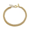 Thumbnail Image 1 of Layered Chain Bracelet 24K Yellow Gold Vermeil Sterling Silver 7.5"