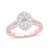 Thumbnail Image 1 of Now + Forever Oval-Cut Diamond Double Halo Engagement Ring 1 ct tw 14K Rose Gold
