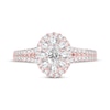 Thumbnail Image 3 of Now + Forever Oval-Cut Diamond Double Halo Engagement Ring 1 ct tw 14K Rose Gold