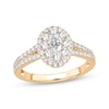Thumbnail Image 1 of Now + Forever Oval-Cut Diamond Double Halo Engagement Ring 1 ct tw 14K Yellow Gold