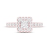 Thumbnail Image 3 of Now + Forever Lab-Grown Diamonds Princess-Cut Halo Engagement Ring 2 ct tw 14K Rose Gold