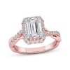 Thumbnail Image 1 of Now + Forever Lab-Grown Diamonds Emerald-Cut Halo Engagement Ring 2-1/3 ct tw 14K Rose Gold