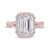Thumbnail Image 3 of Now + Forever Lab-Grown Diamonds Emerald-Cut Halo Engagement Ring 2-1/3 ct tw 14K Rose Gold