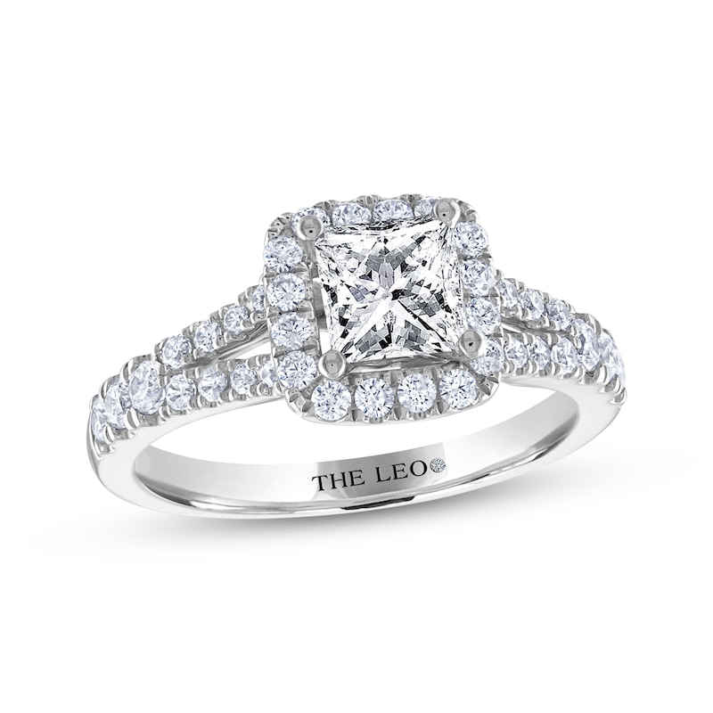 THE LEO Diamond Princess-Cut Engagement Ring 1-3/8 ct tw 14K White Gold