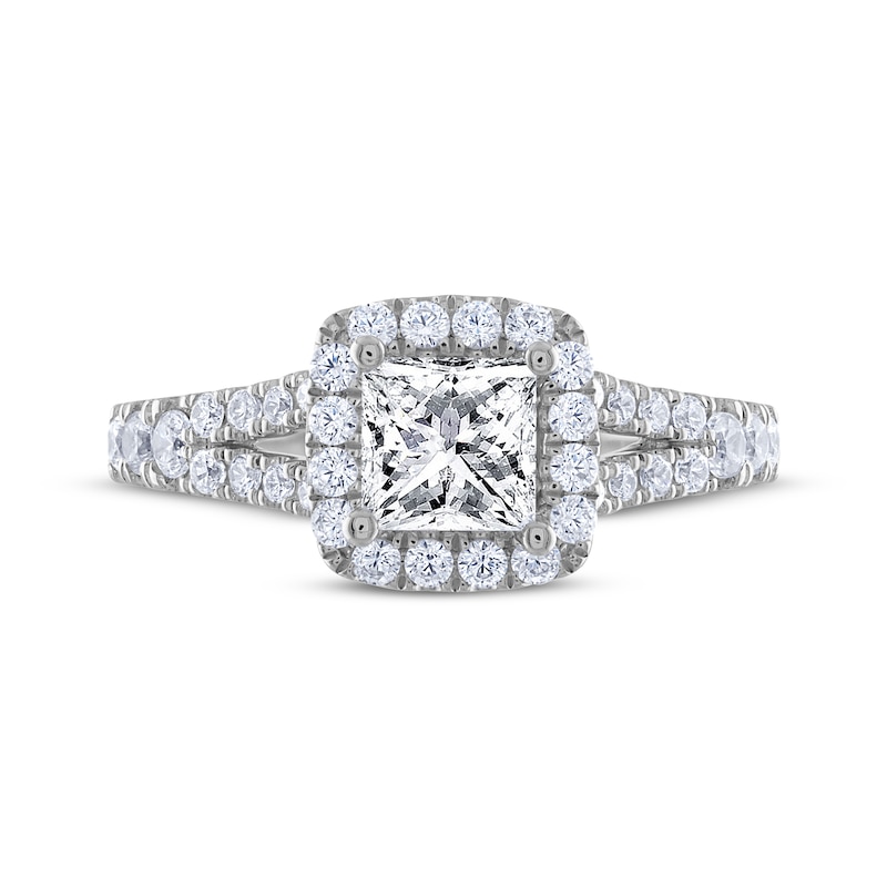 THE LEO Diamond Princess-Cut Engagement Ring 1-3/8 ct tw 14K White Gold