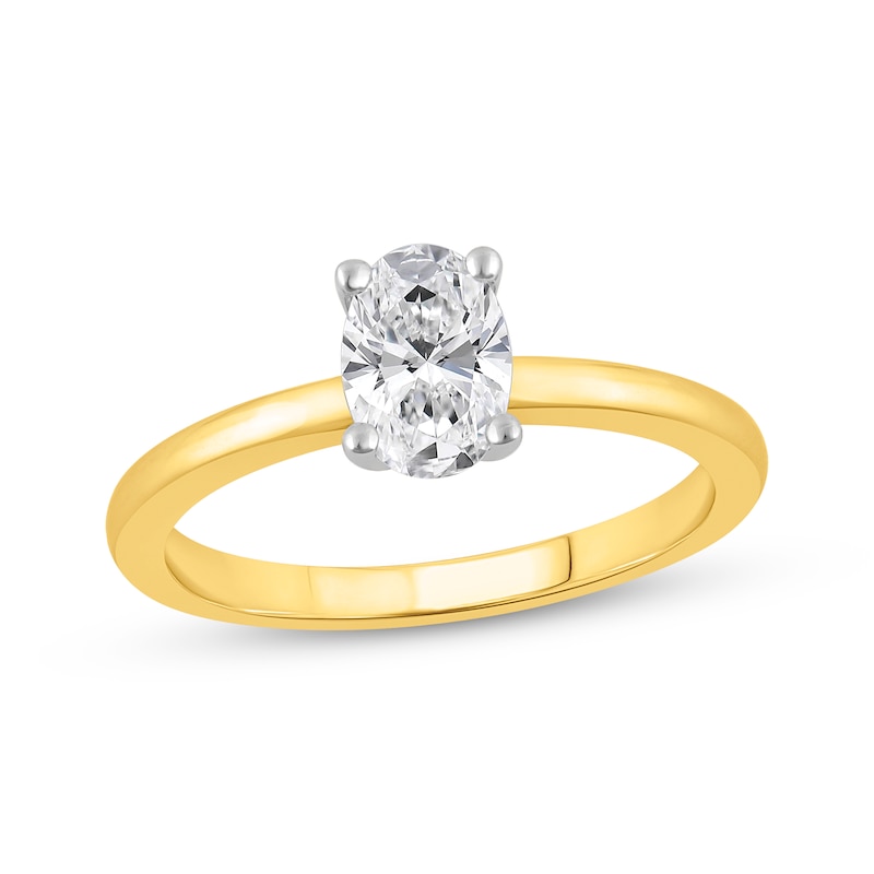 Main Image 1 of Now + Forever Lab-Grown Diamonds Oval-Cut Solitaire Engagement Ring 3/4 ct tw 14K Yellow Gold (F/SI2)