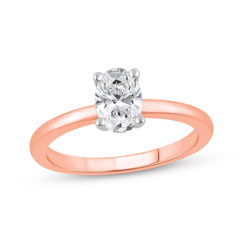 Main Image 1 of Now + Forever Lab-Grown Diamonds Oval-Cut Engagement Ring 3/4 ct tw 14K Rose Gold (F/SI2)